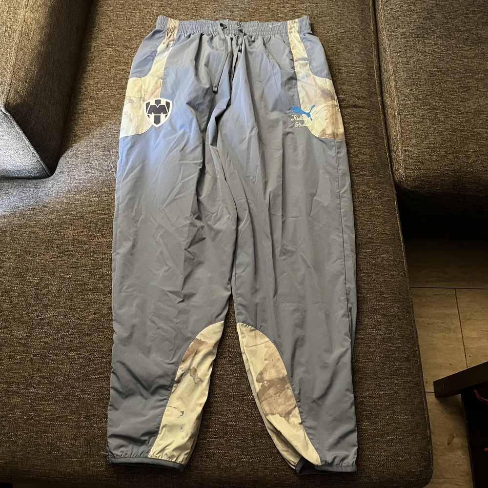 Puma KidSuper MTY Travel Track Pants Mens Large Blue Colorblock 606855-19